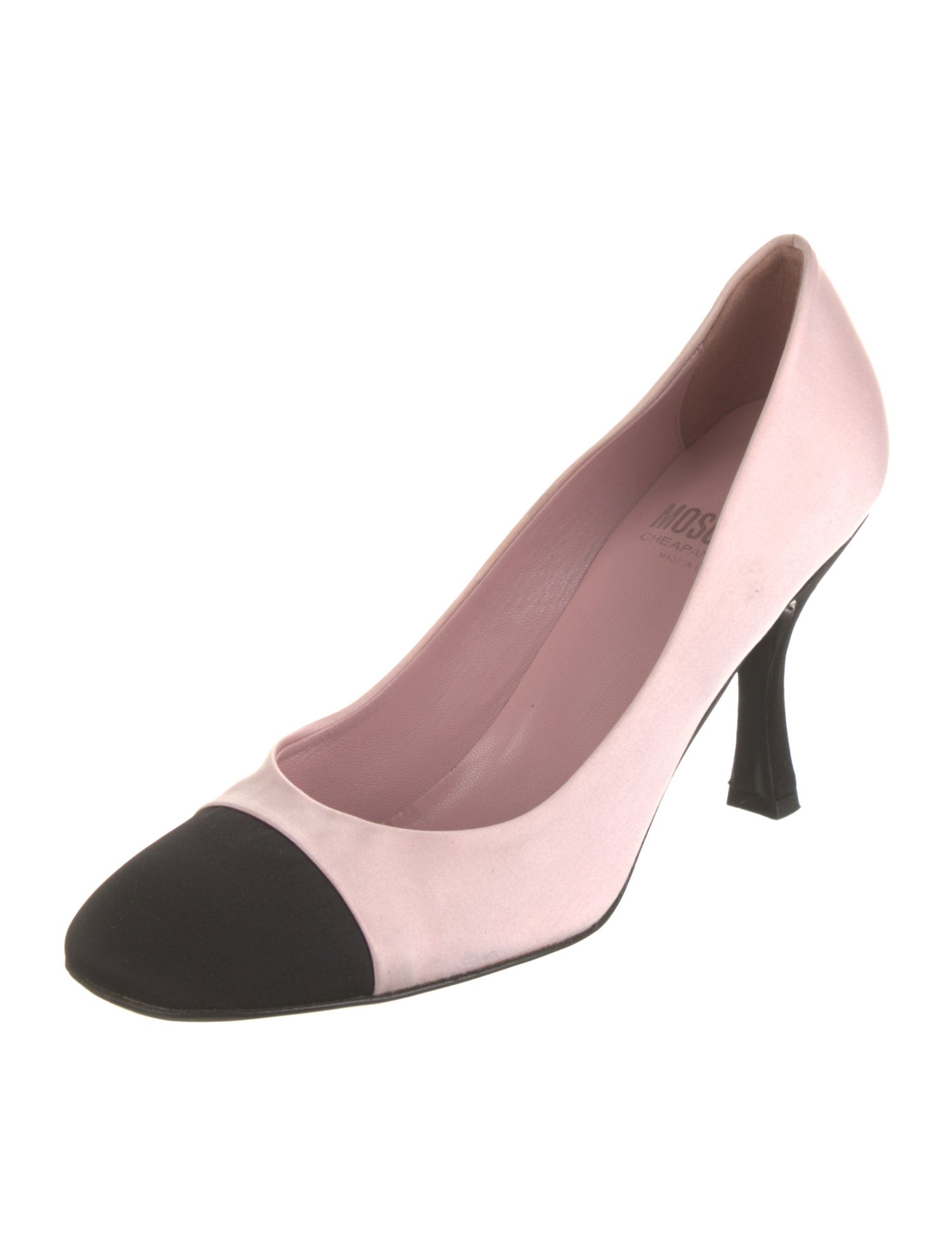 Moschino Cheap and Chic Satin Colorblock Pattern Pumps