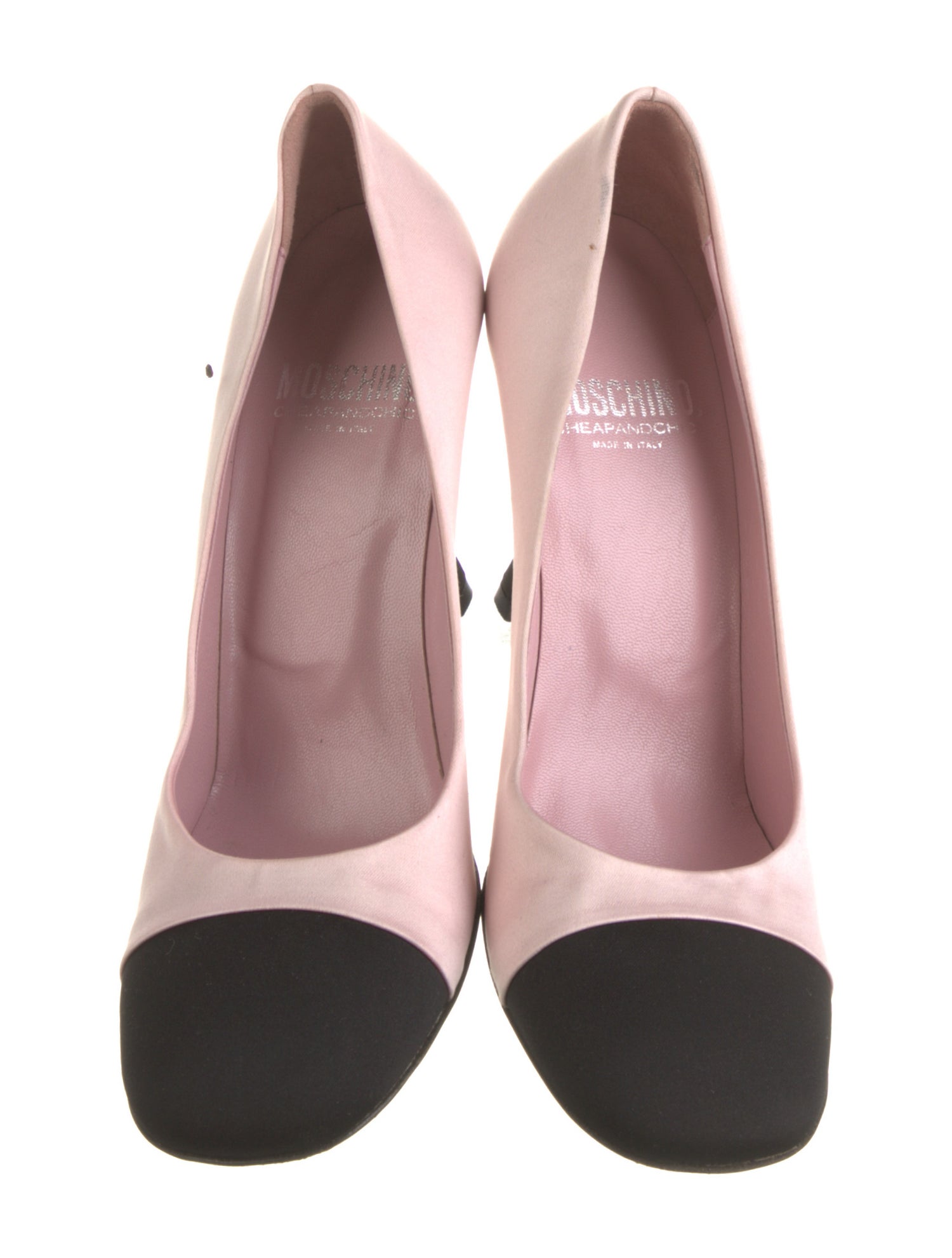 Moschino Cheap and Chic Satin Colorblock Pattern Pumps