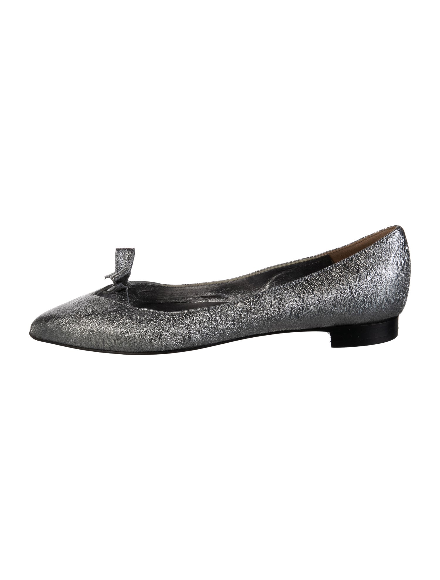 Moschino Cheap and Chic Leather Bow Accents Ballet Flats