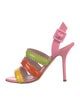 Moschino Cheap and Chic Patent Leather Colorblock Pattern Slingback Sandals
