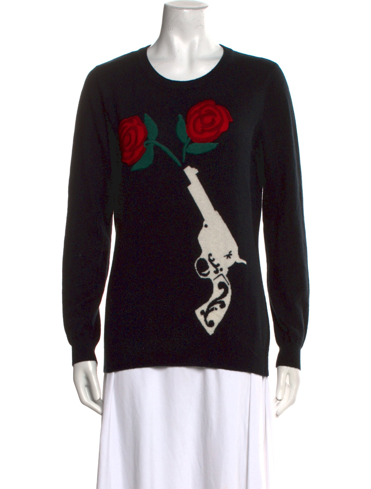 Moschino Cheap and Chic Printed Crew Neck Sweater
