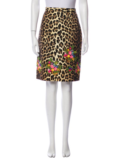 Moschino Cheap and Chic Animal Print Knee-Length Skirt