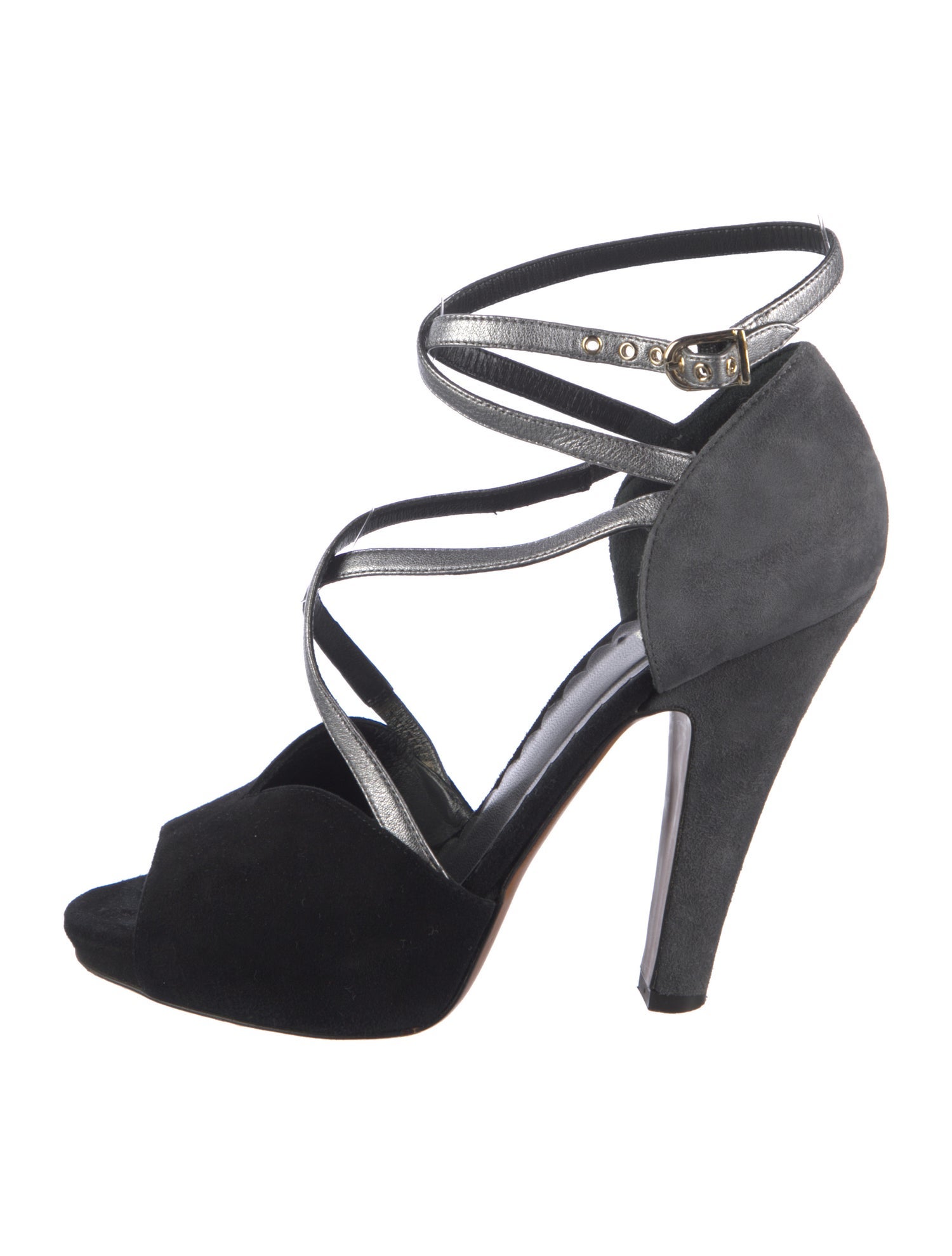 Moschino Cheap and Chic Suede Colorblock Pattern Sandals