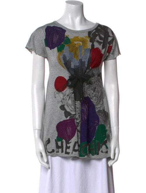 Moschino Cheap and Chic Graphic Print Scoop Neck T-Shirt