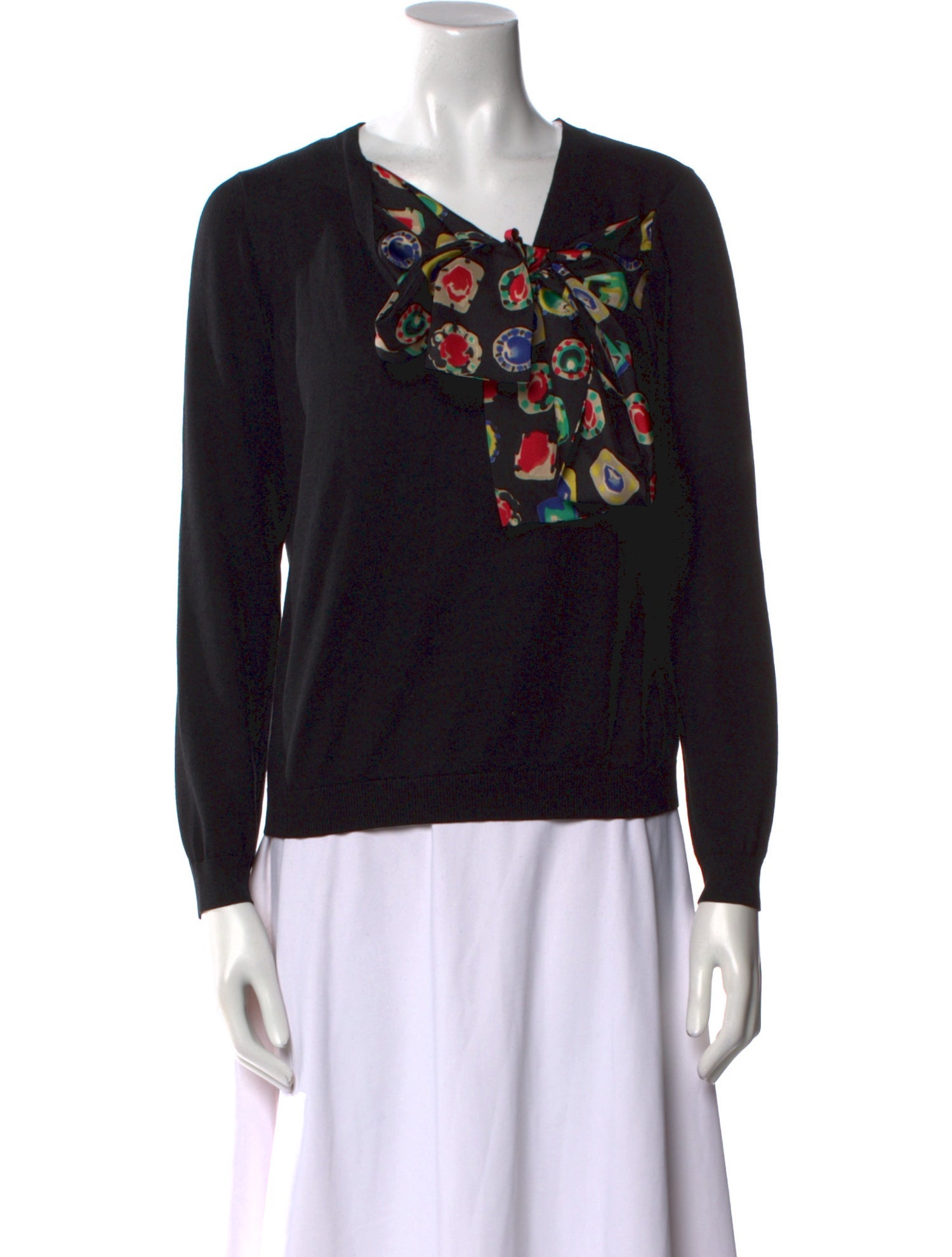 Moschino Cheap and Chic Silk Graphic Print Sweater