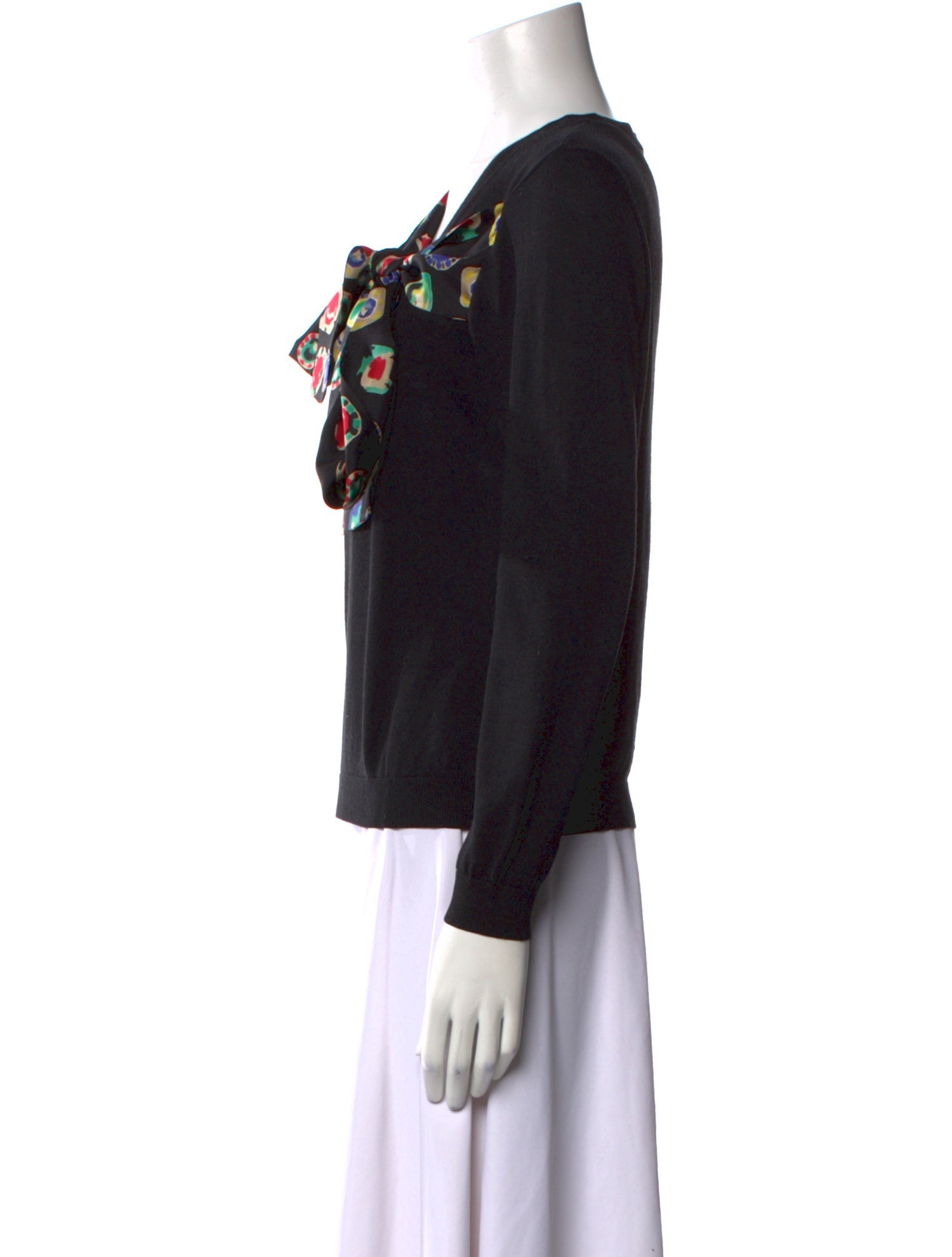 Moschino Cheap and Chic Silk Graphic Print Sweater