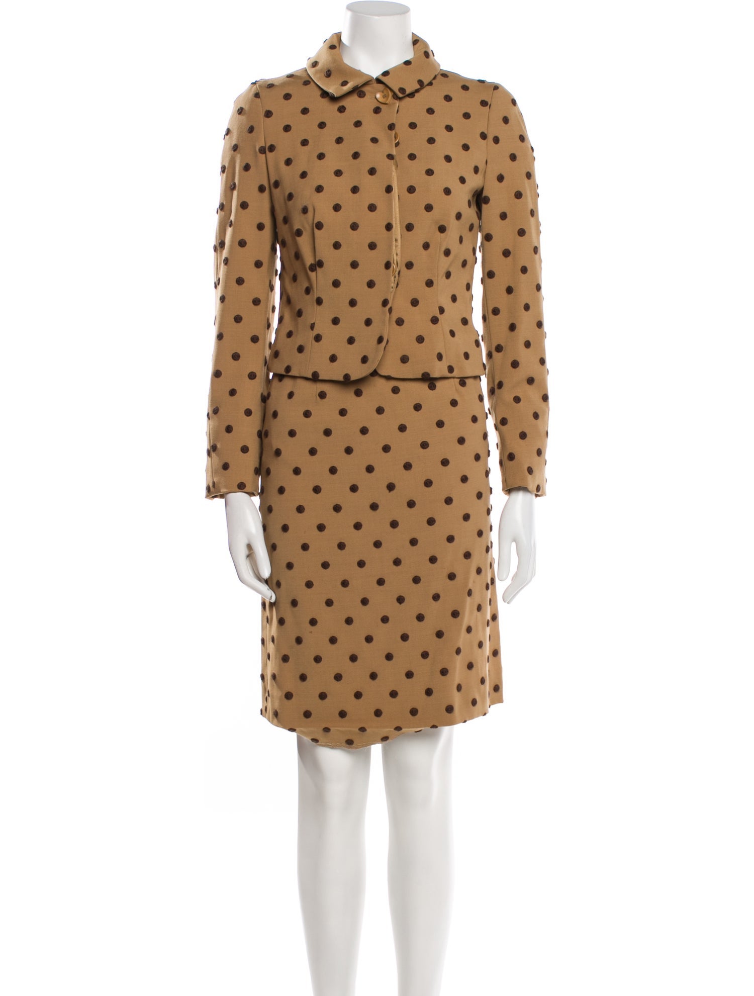 Moschino Cheap and Chic Virgin Wool Printed Skirt Suit