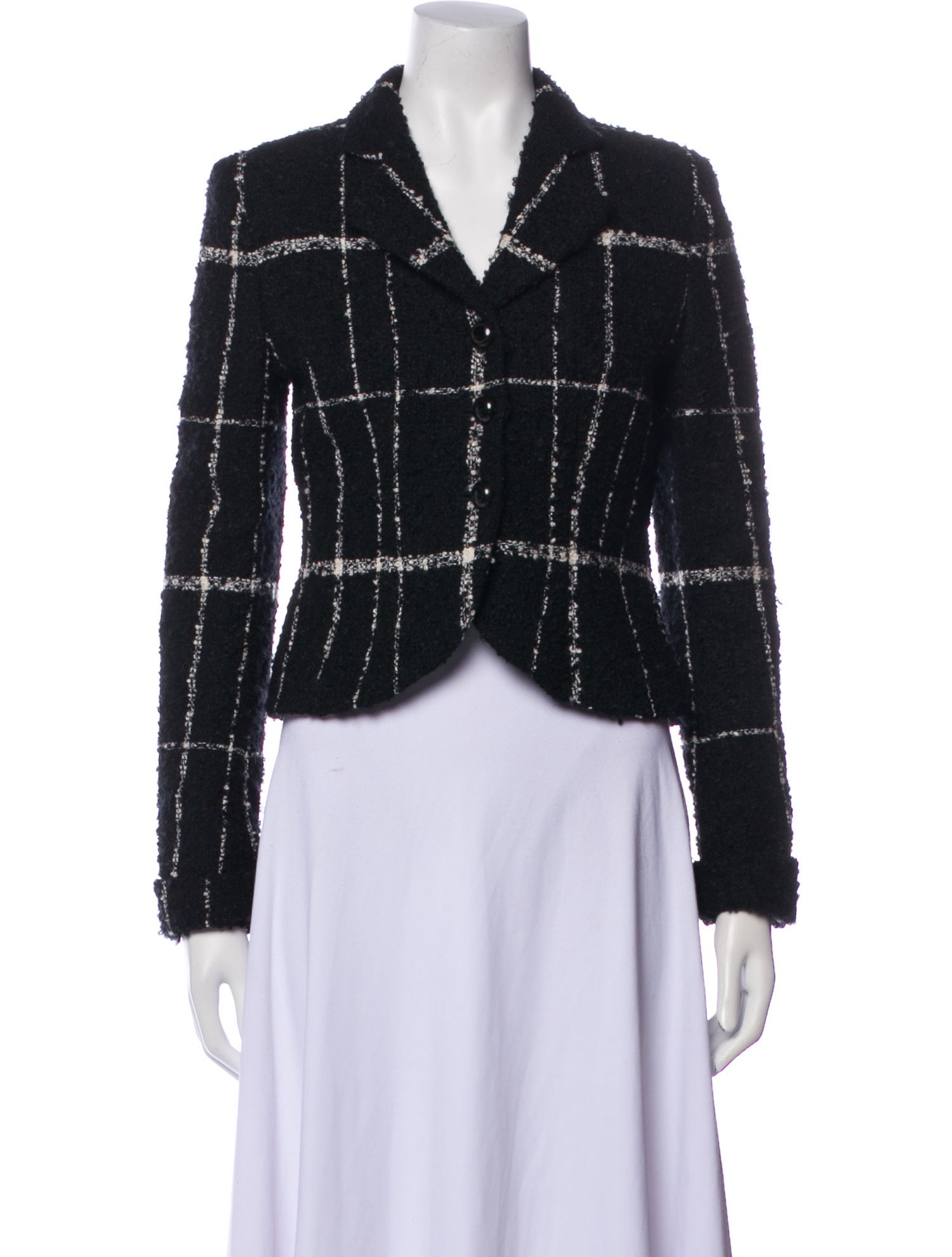 Moschino Cheap and Chic Wool Plaid Print Blazer