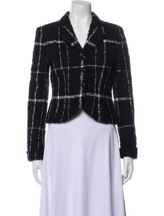 Moschino Cheap and Chic Wool Plaid Print Blazer