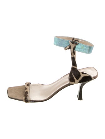 Moschino Cheap and Chic Ponyhair Animal Print Sandals