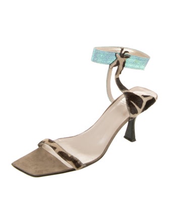 Moschino Cheap and Chic Ponyhair Animal Print Sandals