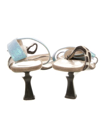 Moschino Cheap and Chic Ponyhair Animal Print Sandals