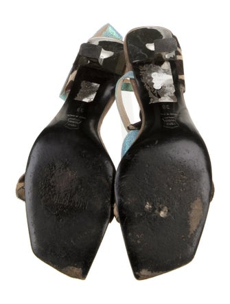 Moschino Cheap and Chic Ponyhair Animal Print Sandals