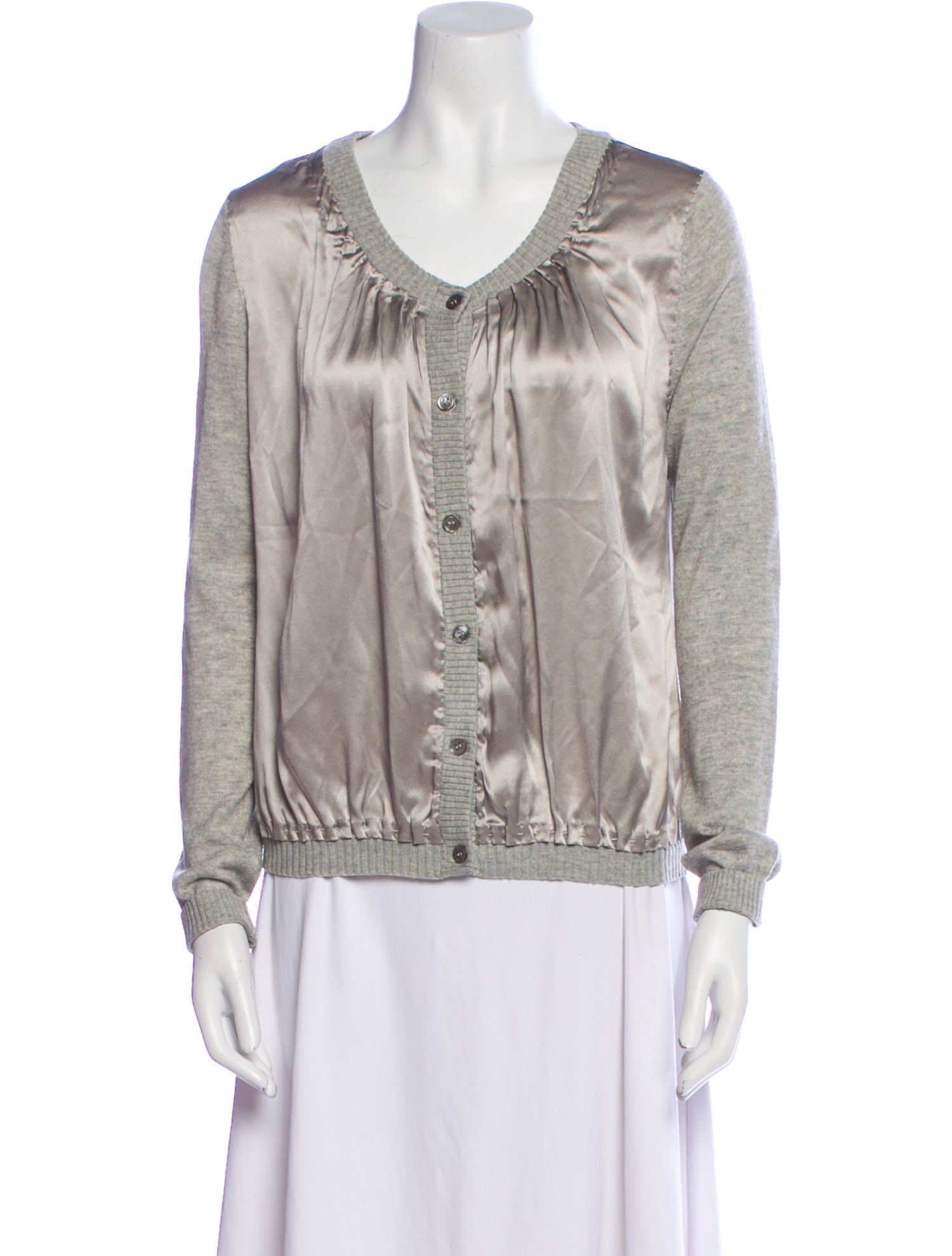 Moschino Cheap and Chic Silk Scoop Neck Sweater