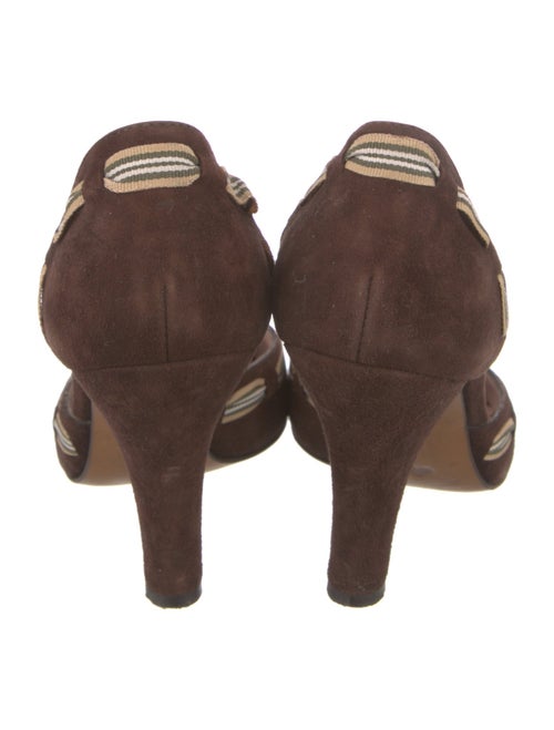 Moschino Cheap and Chic Suede Striped D'Orsay Pumps