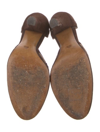 Moschino Cheap and Chic Suede Striped D'Orsay Pumps