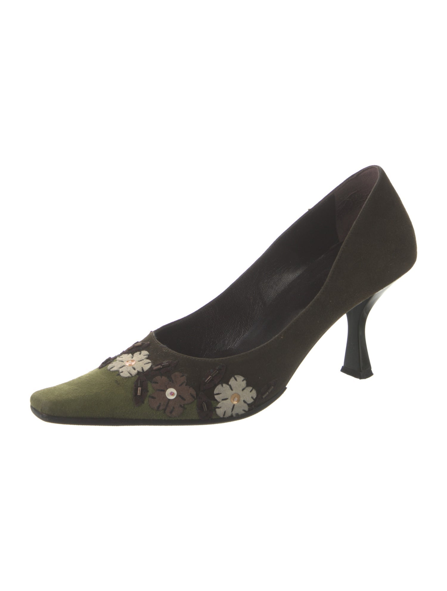 Moschino Cheap and Chic Suede Floral Print Pumps