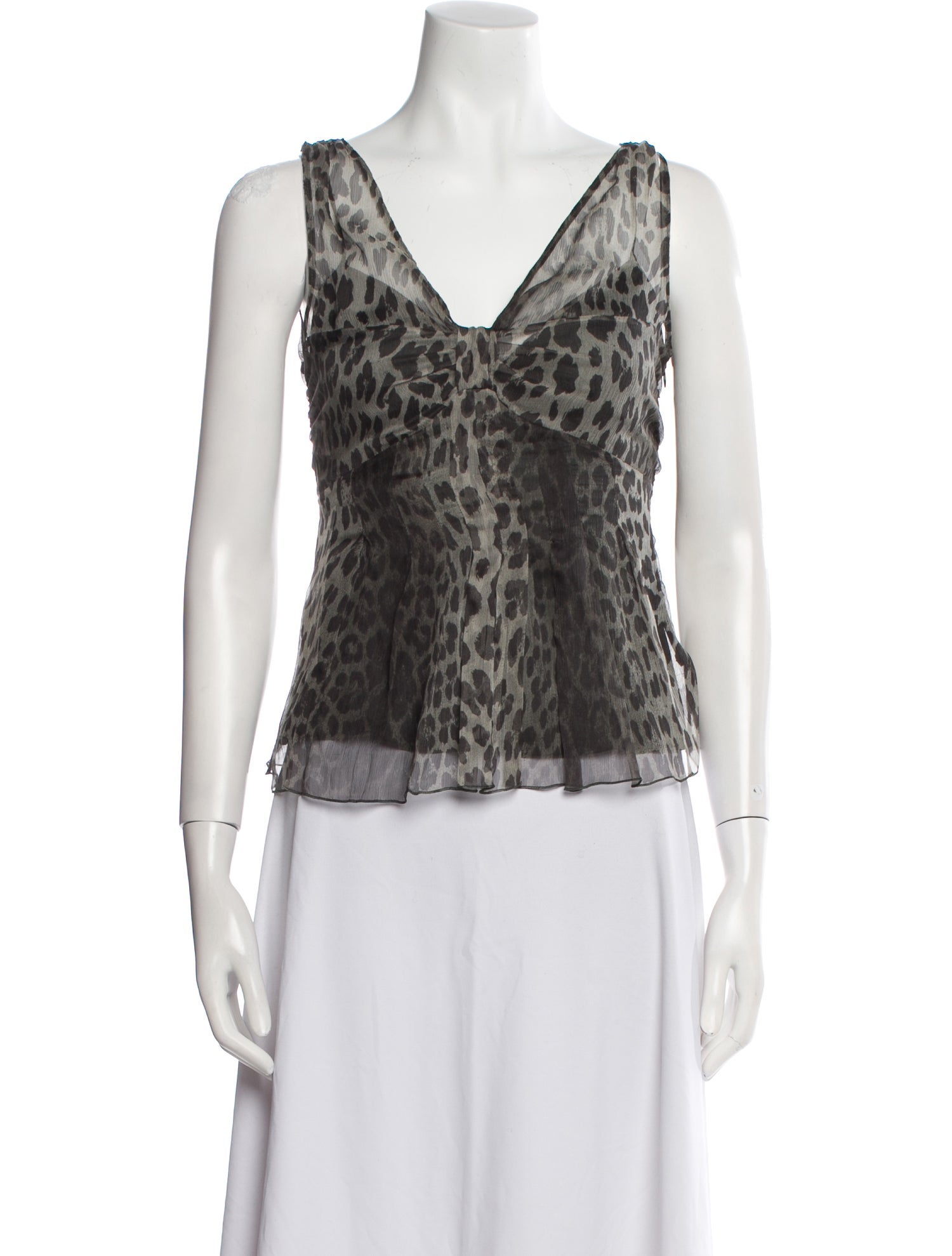 Moschino Cheap and Chic Silk Animal Print Top