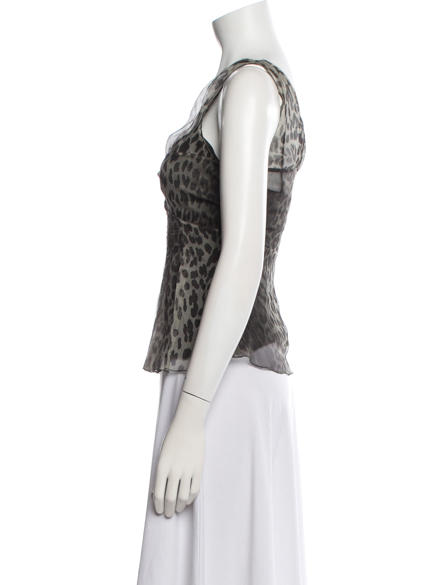 Moschino Cheap and Chic Silk Animal Print Top