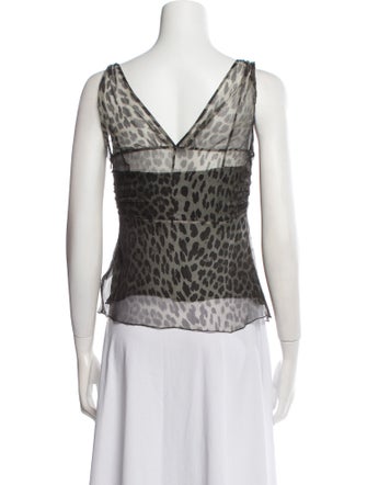 Moschino Cheap and Chic Silk Animal Print Top