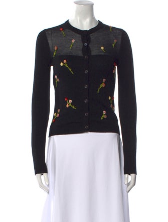 Moschino Cheap and Chic Virgin Wool Floral Print Sweater