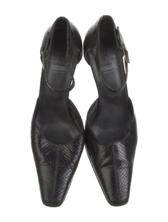 Moschino Cheap and Chic Leather Animal Print D'Orsay Pumps