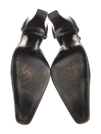 Moschino Cheap and Chic Leather Animal Print D'Orsay Pumps