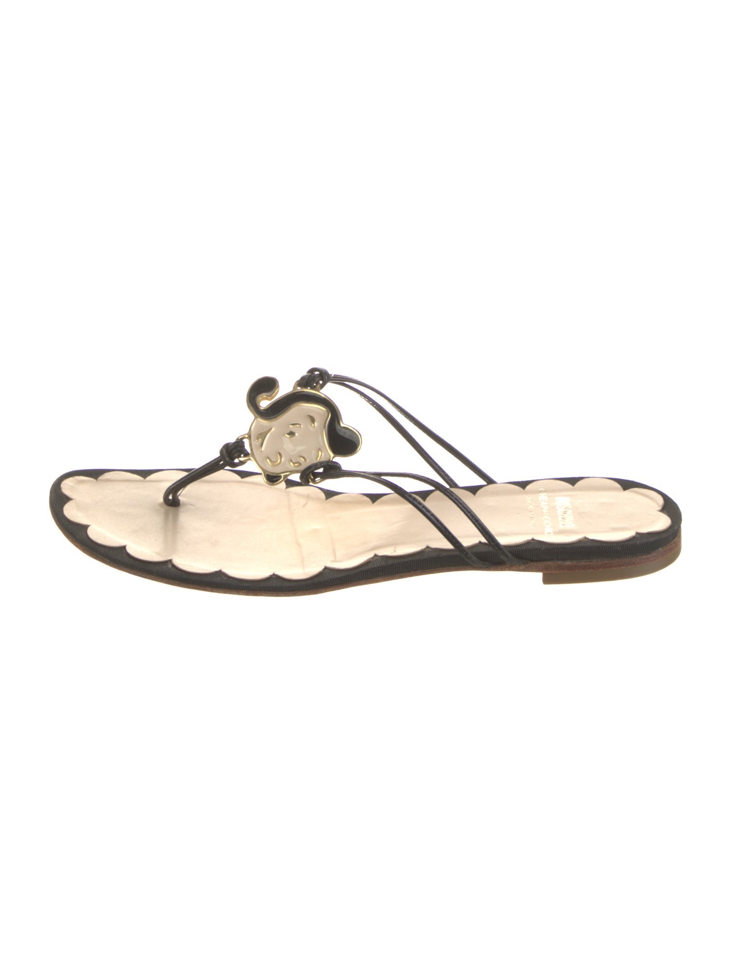 Moschino Cheap and Chic Leather Floral Print Slides