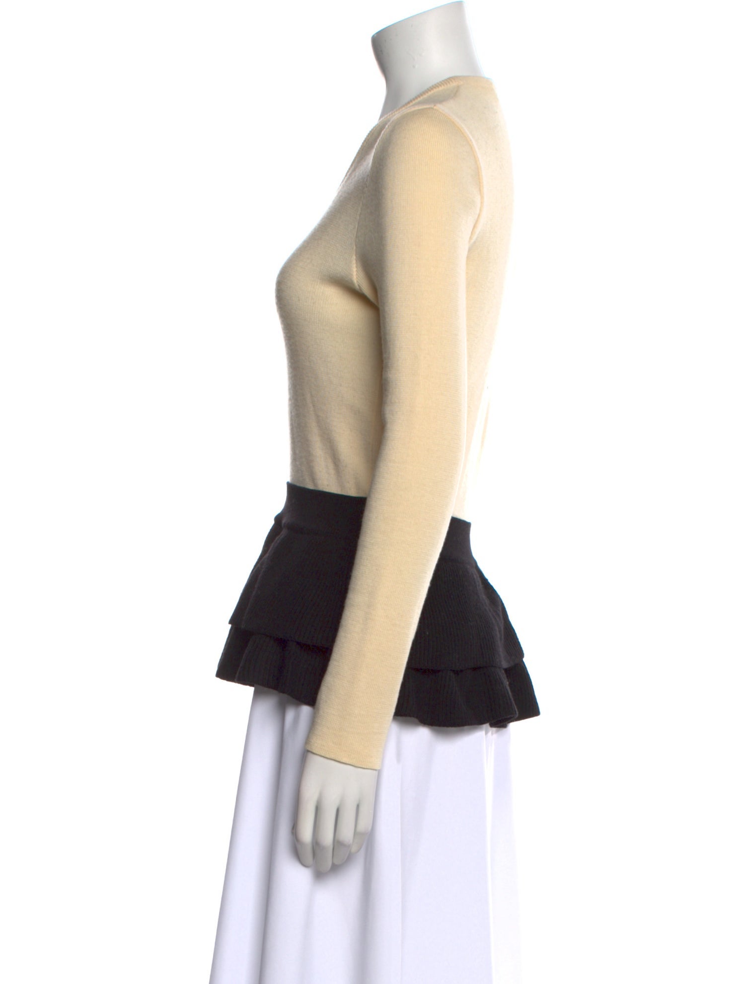 Moschino Cheap and Chic Colorblock Pattern V-Neck Sweater