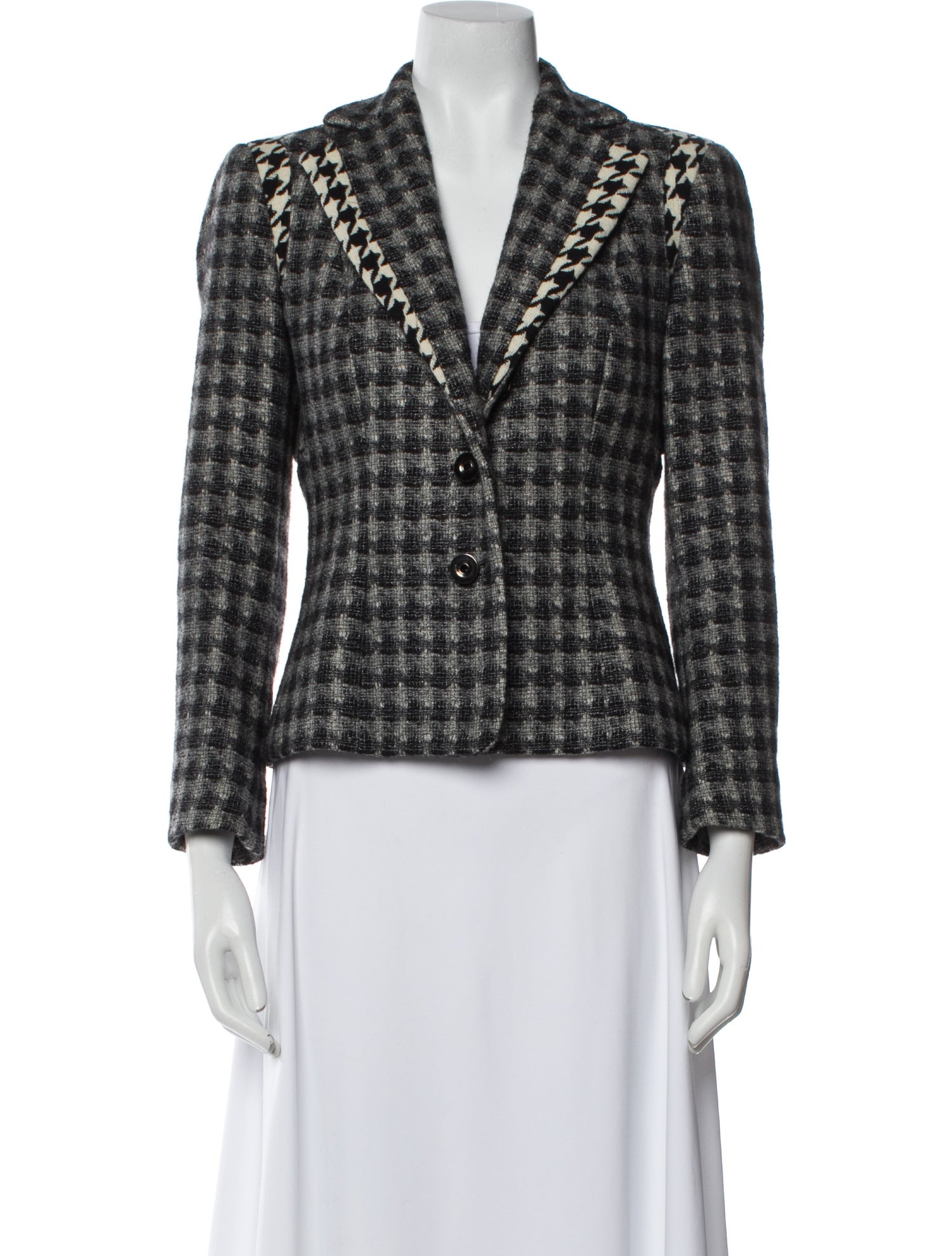 Moschino Cheap and Chic Wool Plaid Print Blazer