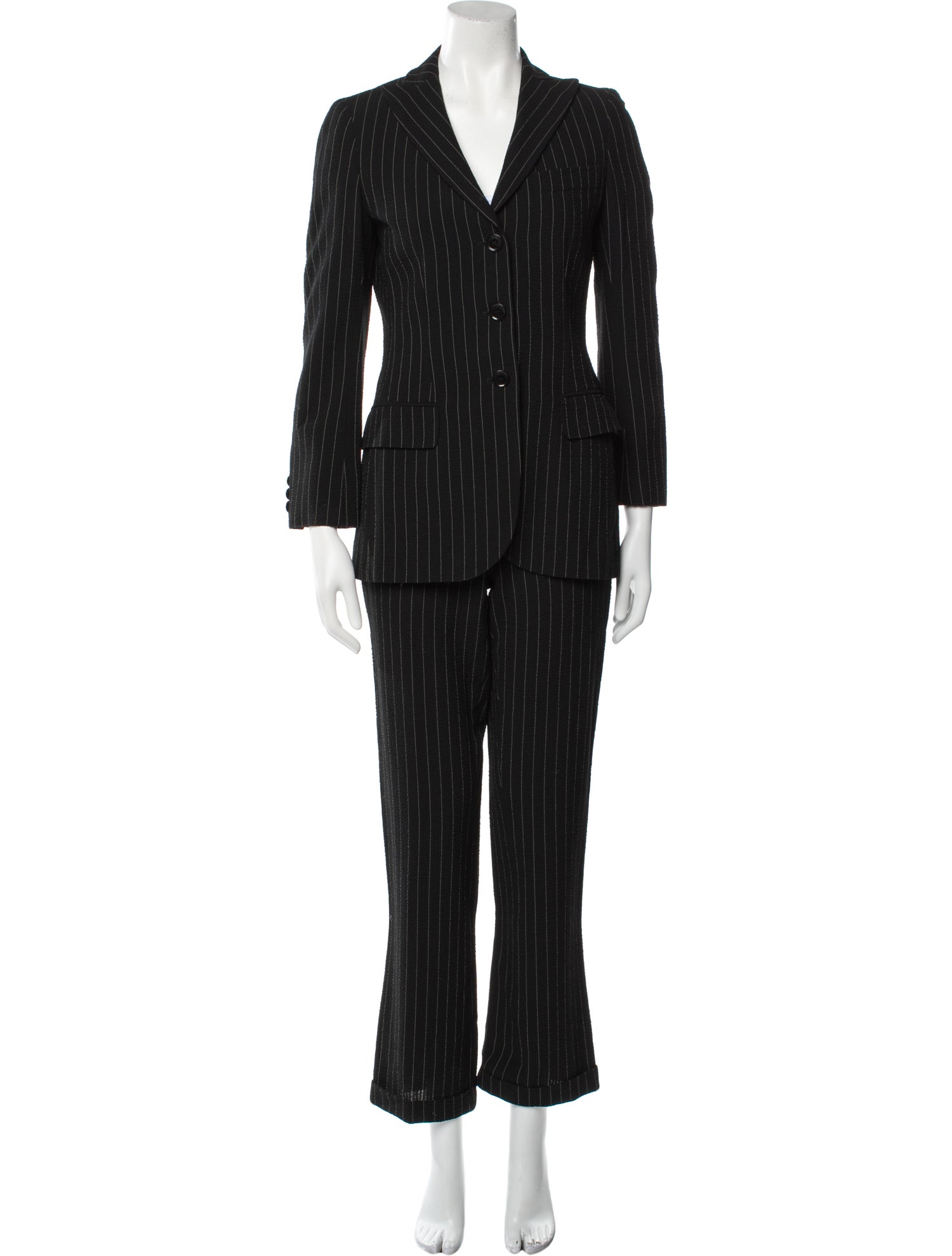 Moschino Cheap and Chic Virgin Wool Striped Pantsuit