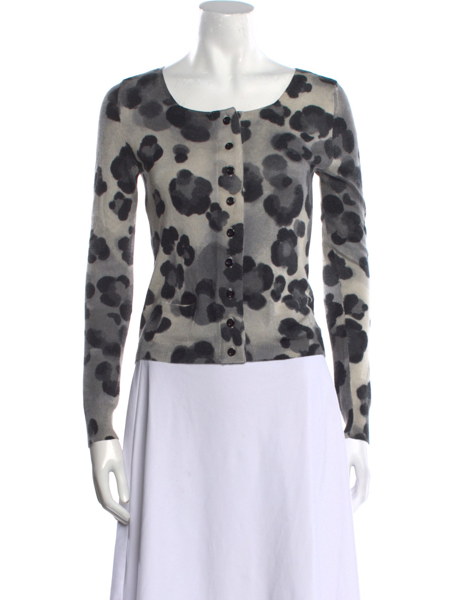 Moschino Cheap and Chic Silk Animal Print Sweater