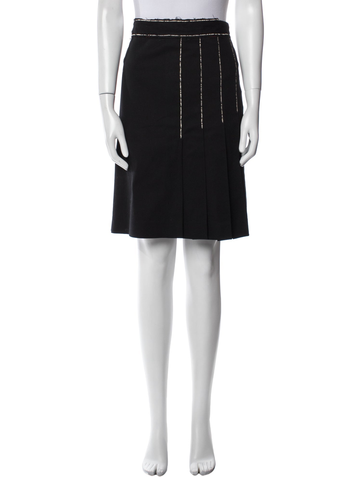 Moschino Cheap and Chic Raw-Edge Trim Knee-Length Skirt