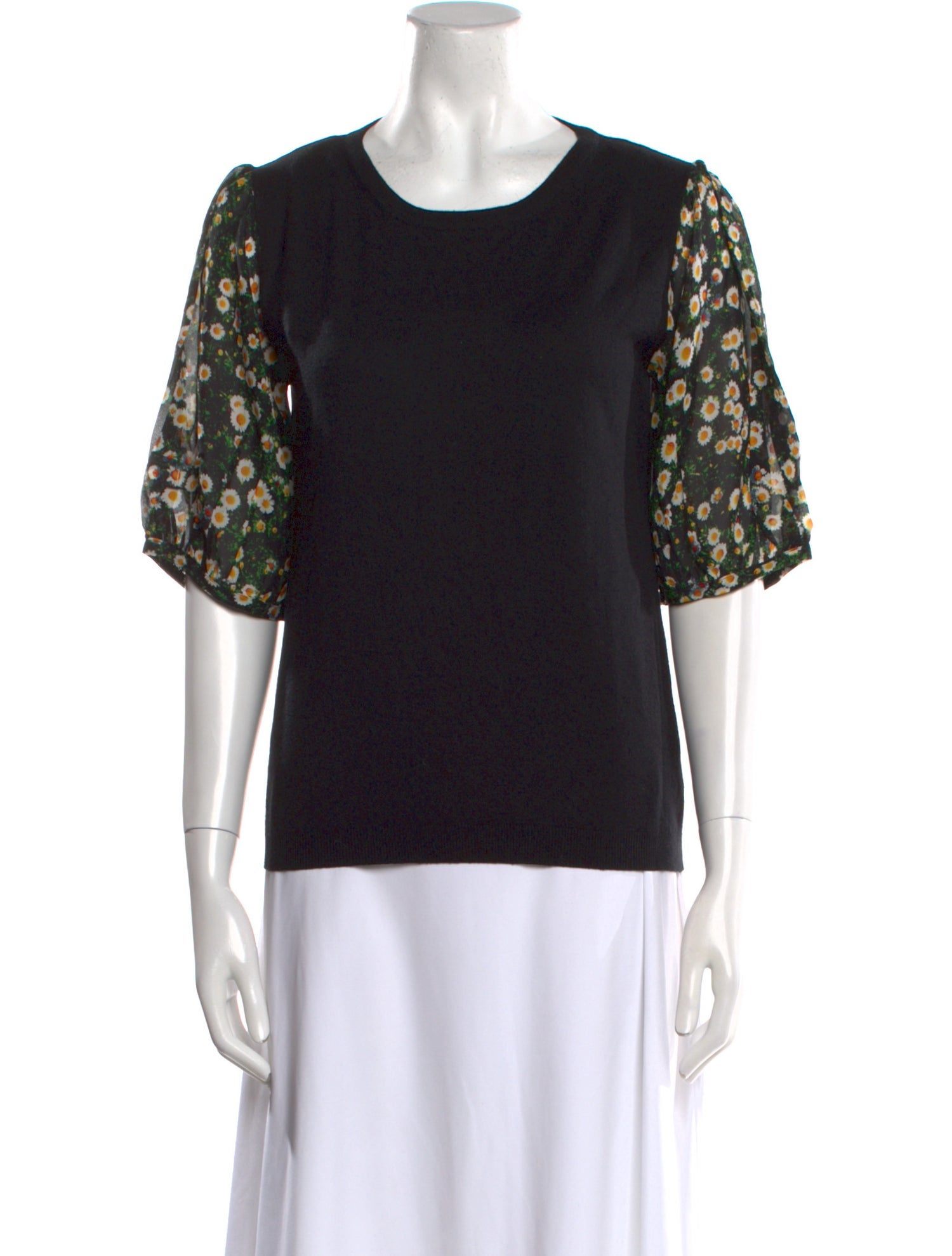 Moschino Cheap and Chic Silk Floral Print Sweater