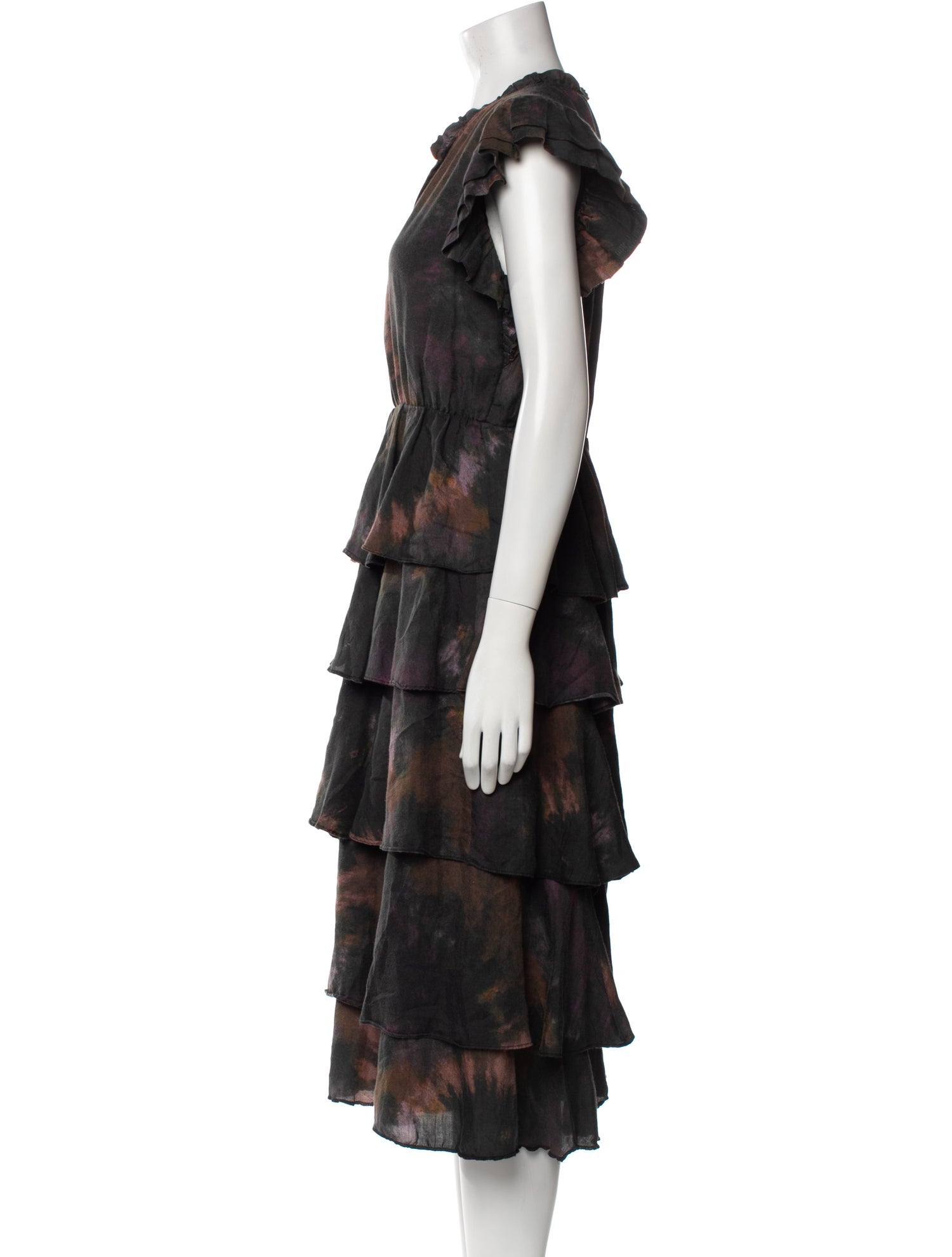 Marie Oliver Tie-Dye Print Midi Length Dress