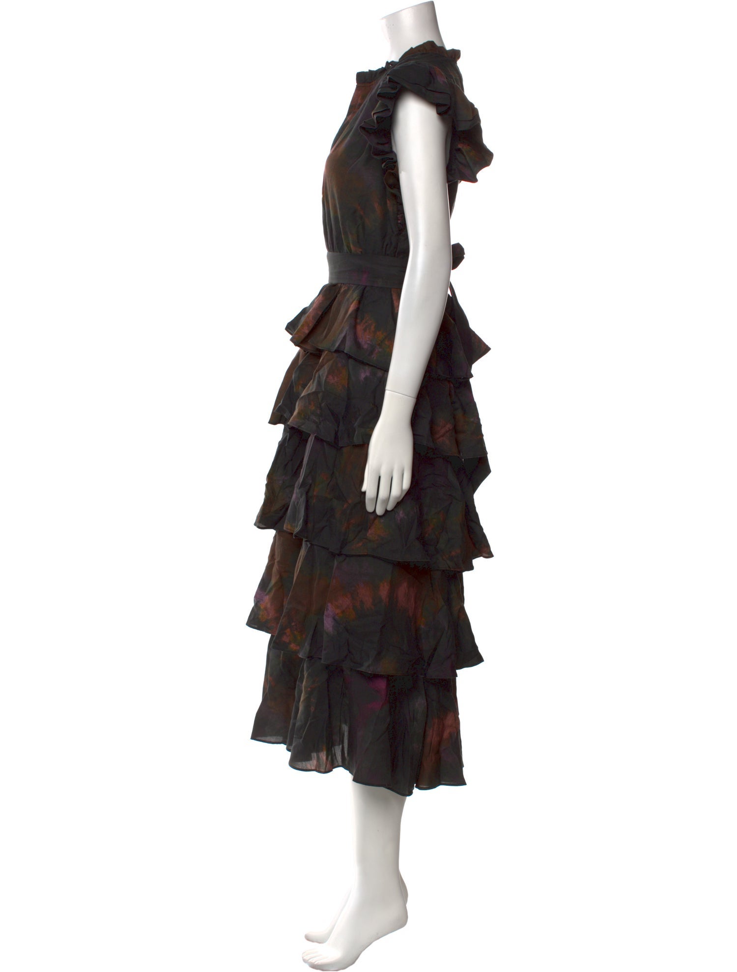 Marie Oliver Floral Print Midi Length Dress