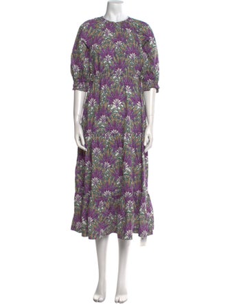 Marie Oliver Floral Print Midi Length Dress