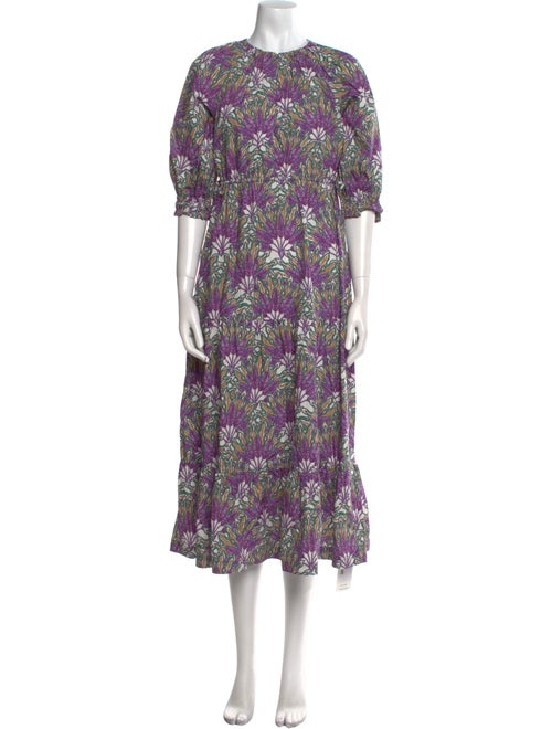 Marie Oliver Floral Print Midi Length Dress
