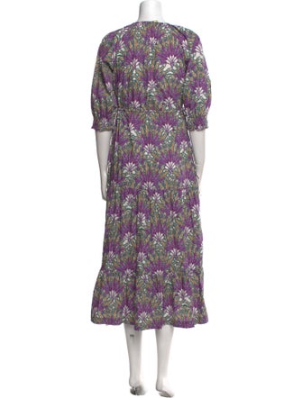 Marie Oliver Floral Print Midi Length Dress