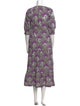 Marie Oliver Floral Print Midi Length Dress