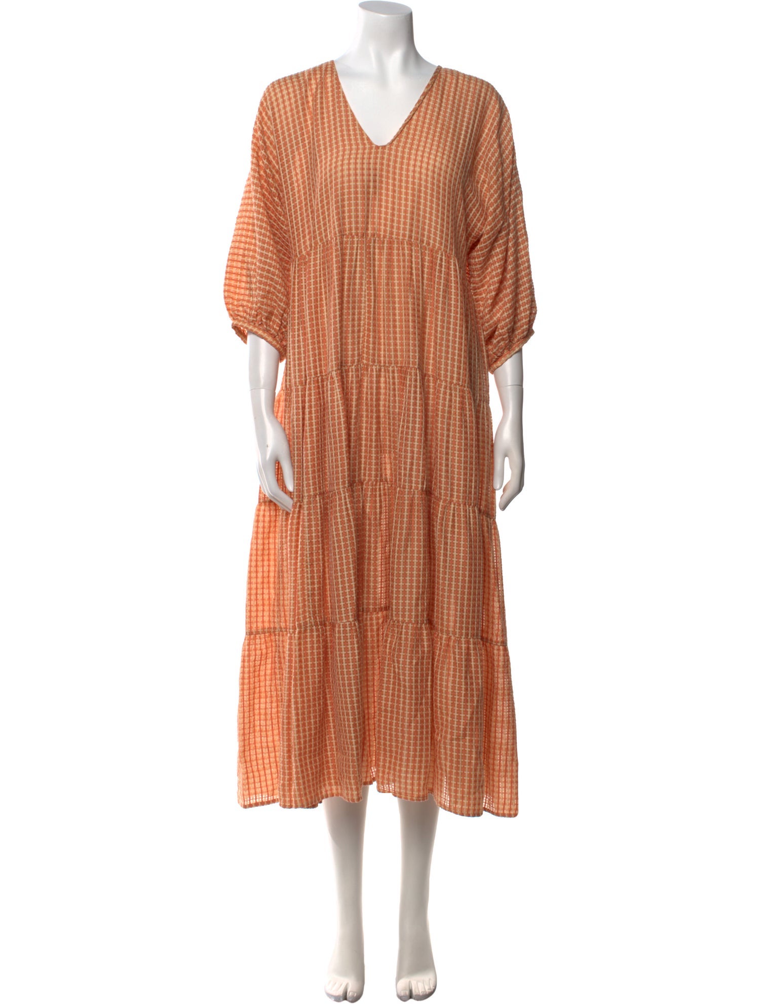 Marie Oliver Plaid Print Midi Length Dress