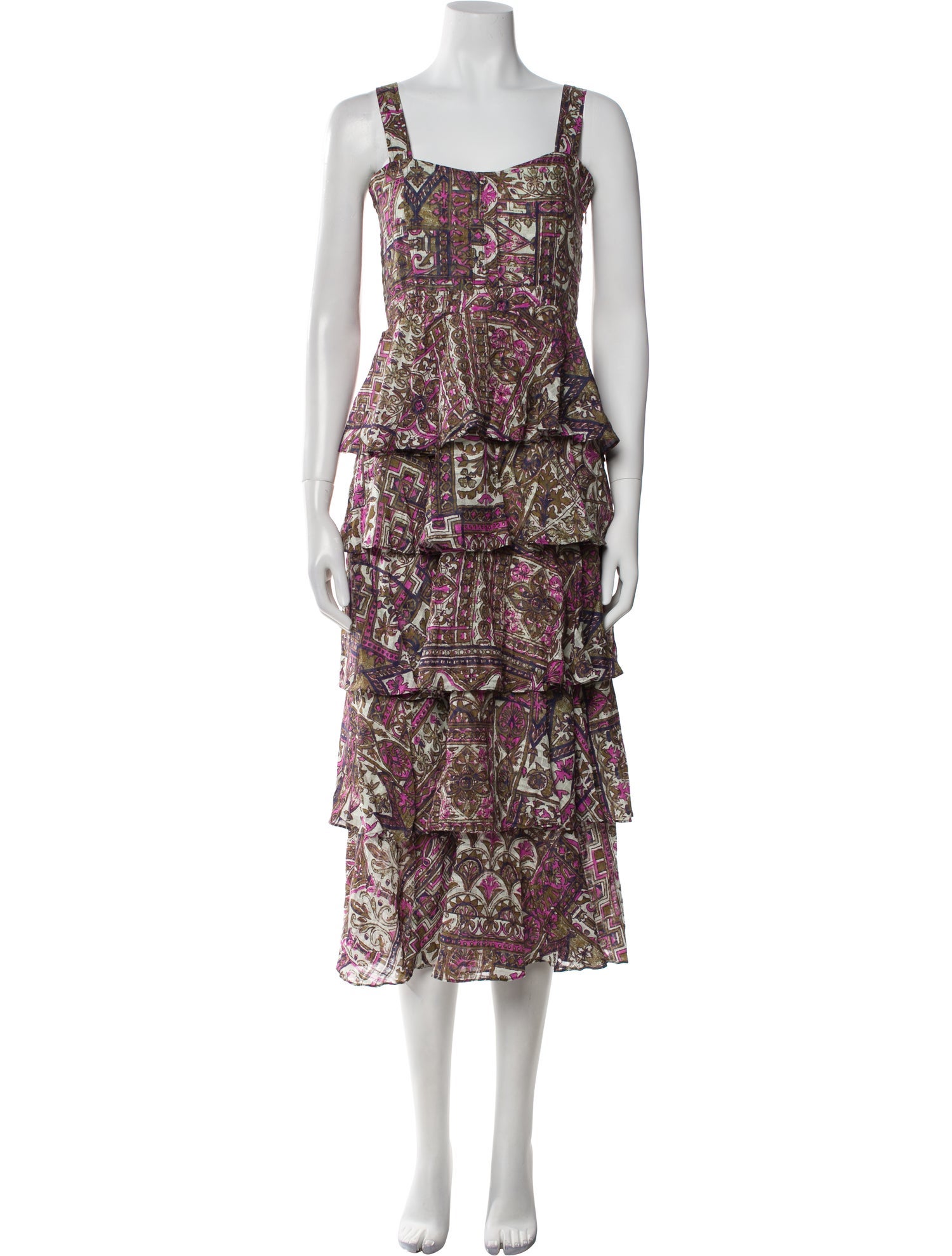 Marie Oliver Printed Midi Length Dress