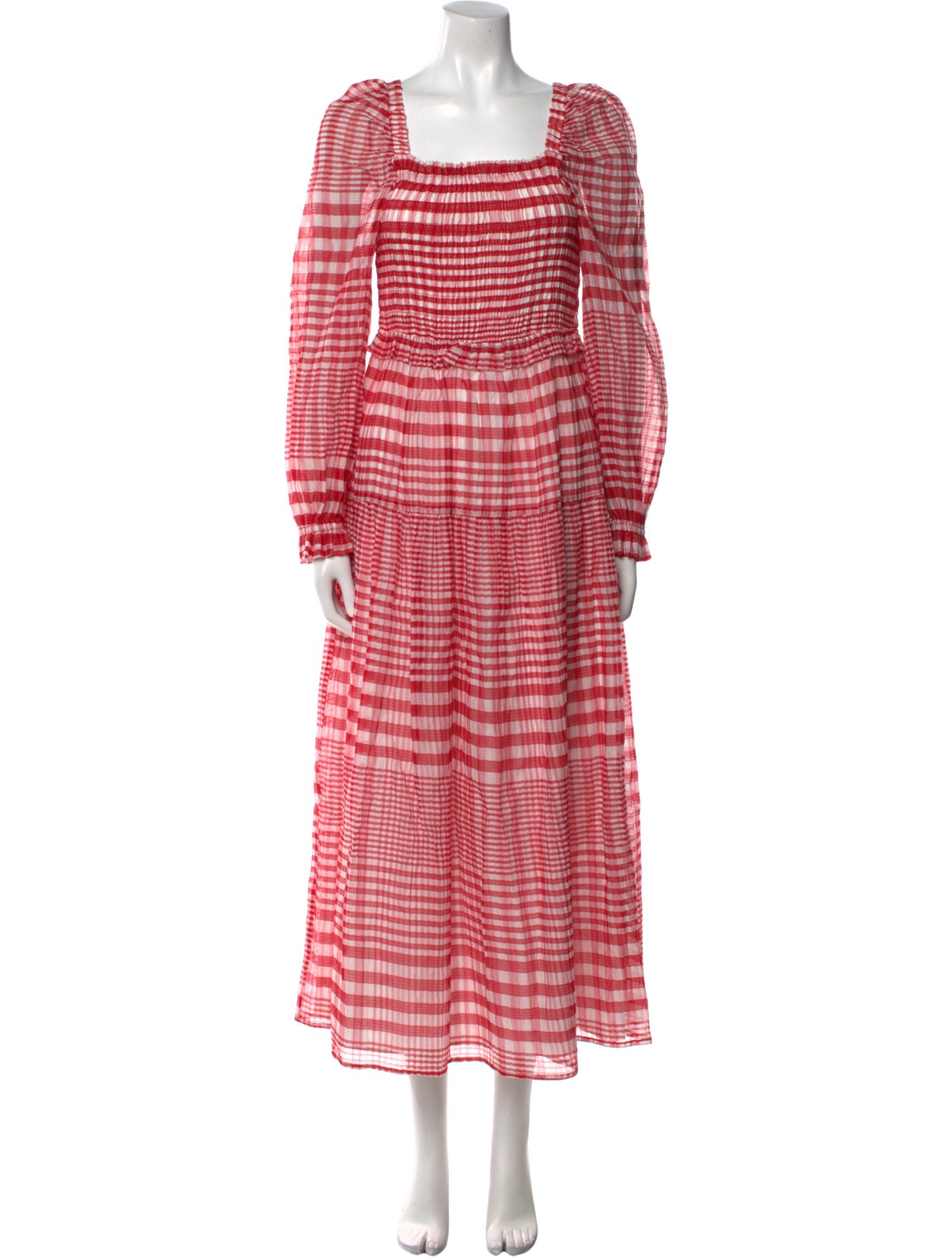 Marie Oliver Plaid Print Long Dress