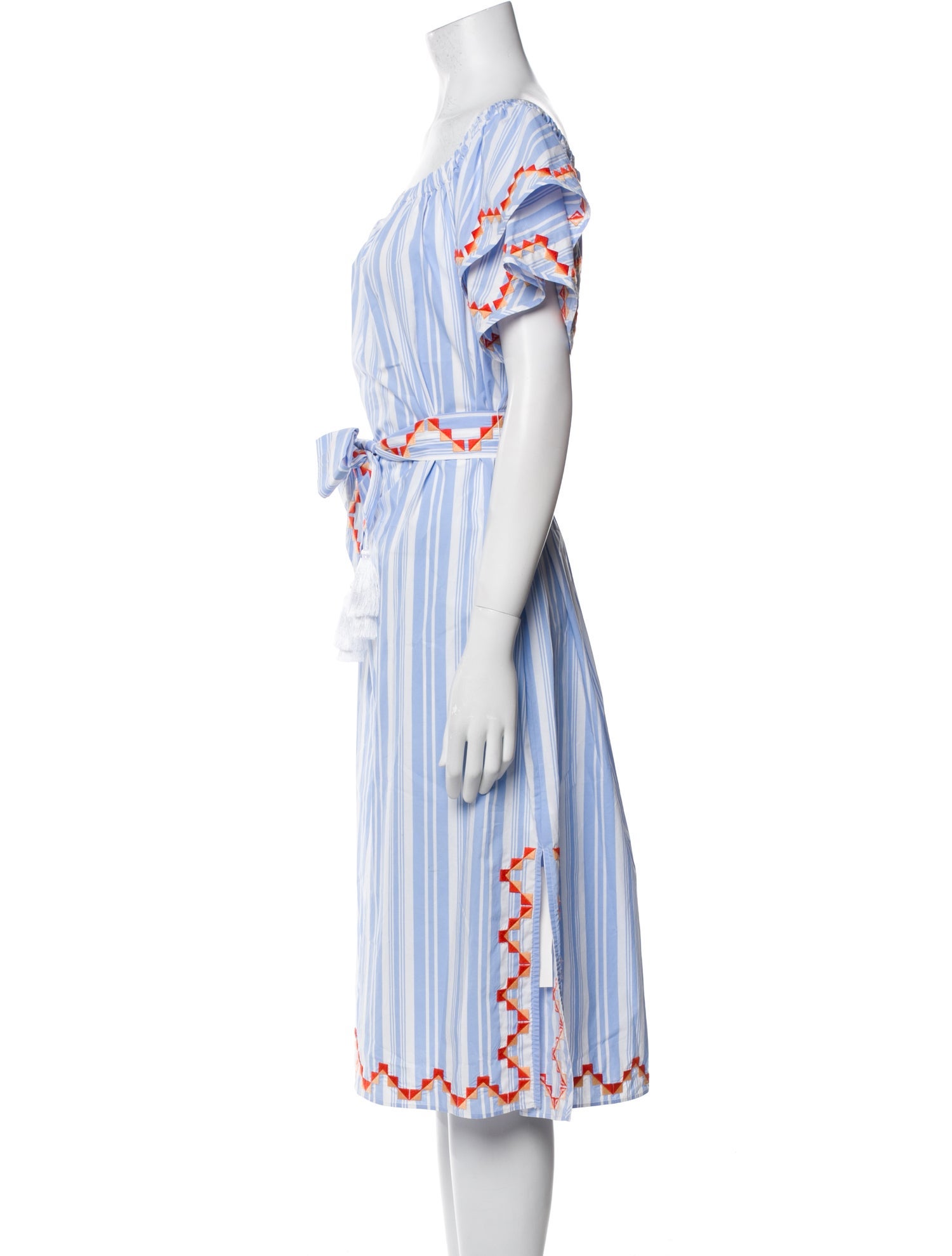 Marie Oliver Striped Midi Length Dress