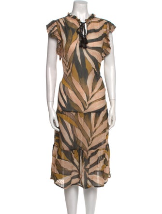 Marie Oliver Printed Midi Length Dress