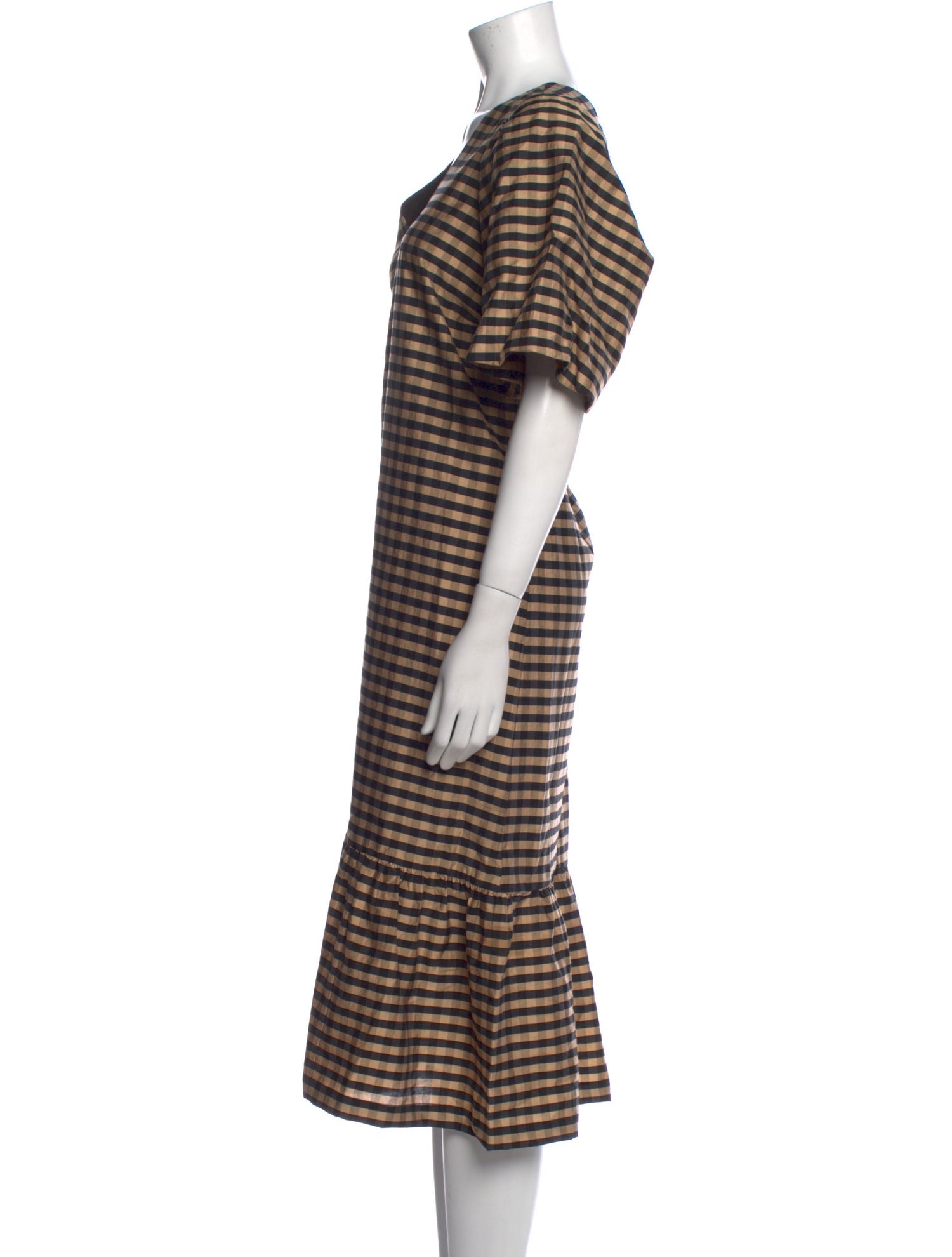 Marie Oliver Striped Midi Length Dress