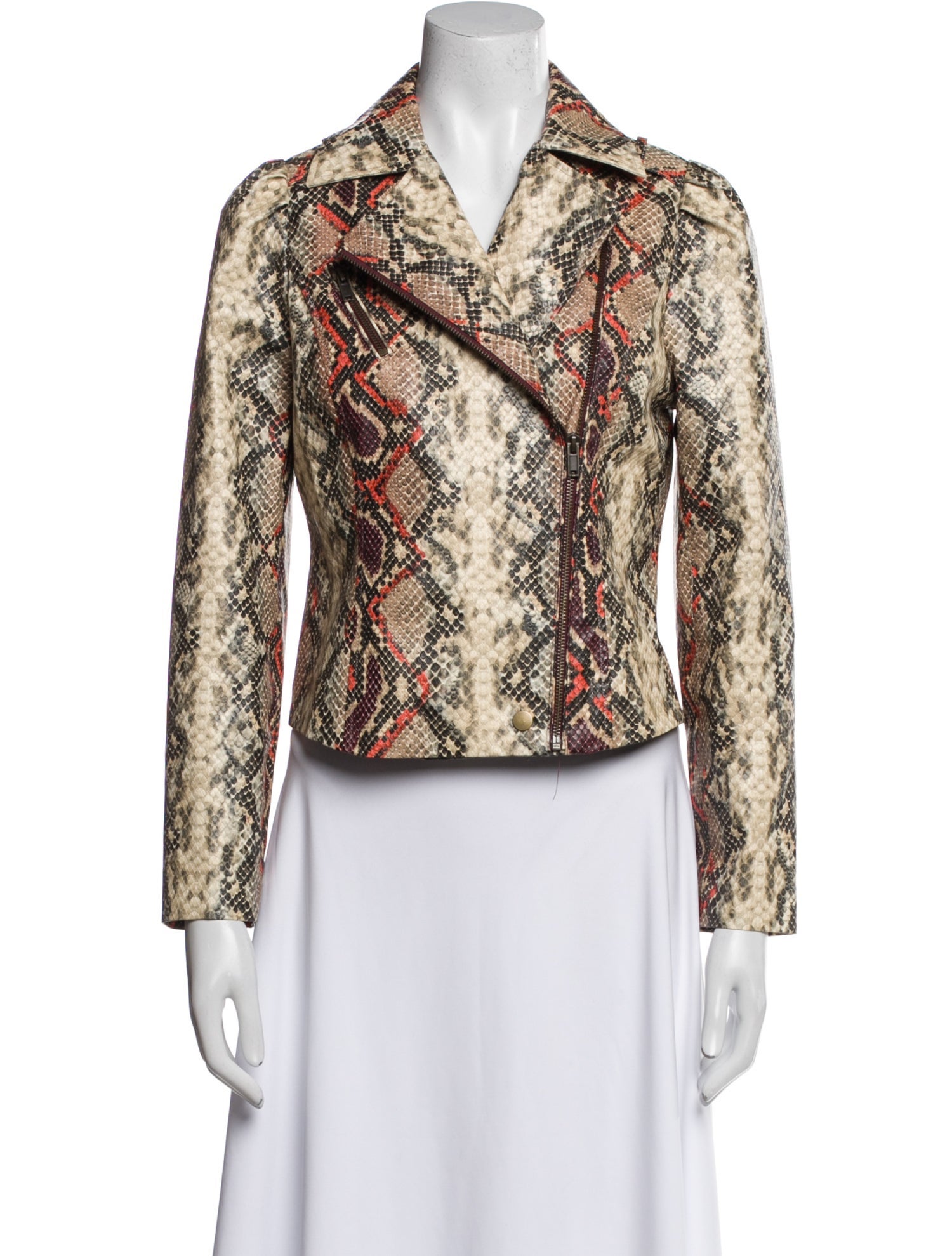 Marie Oliver Animal Print Biker Jacket