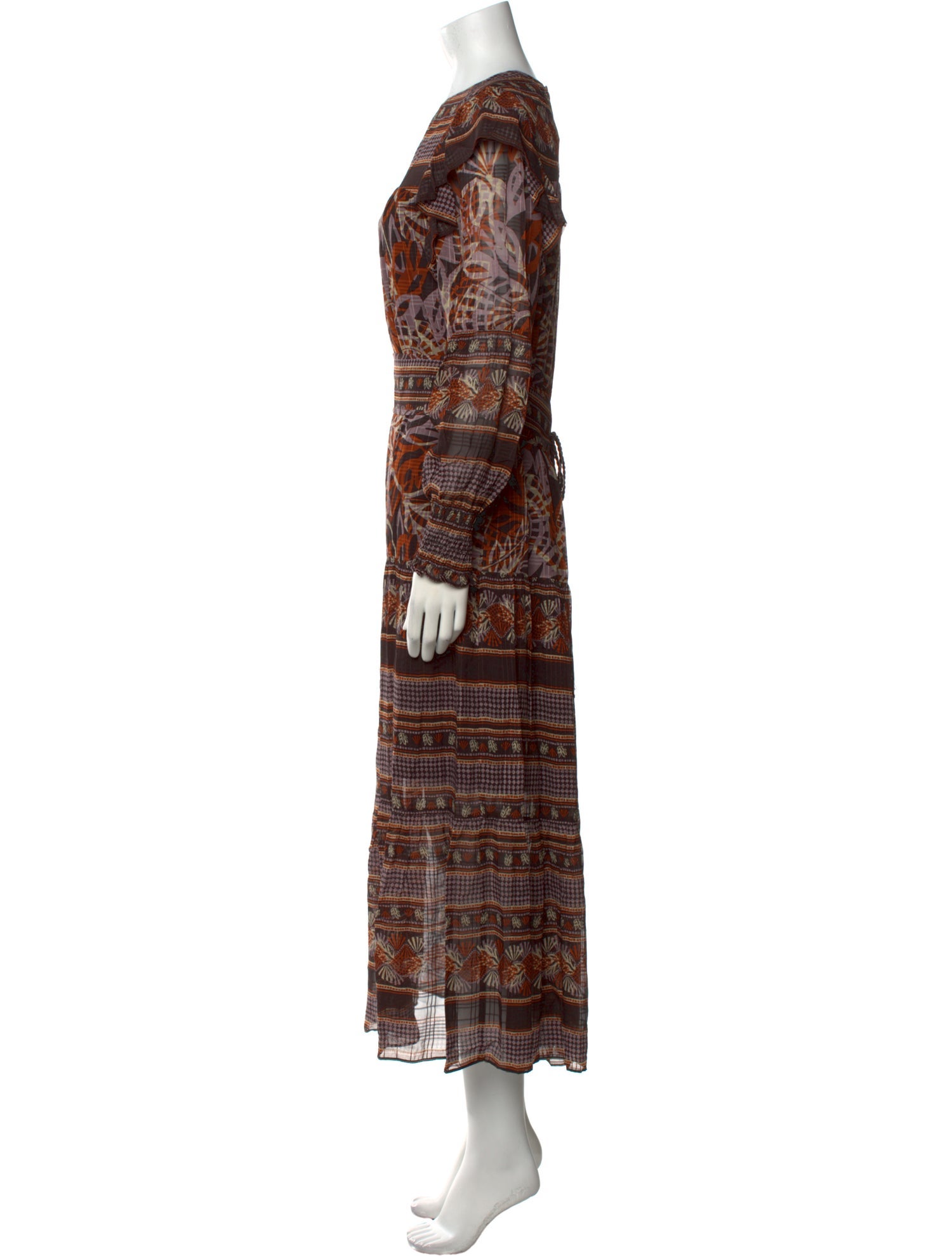 Marie Oliver Printed Long Dress w/ Tags