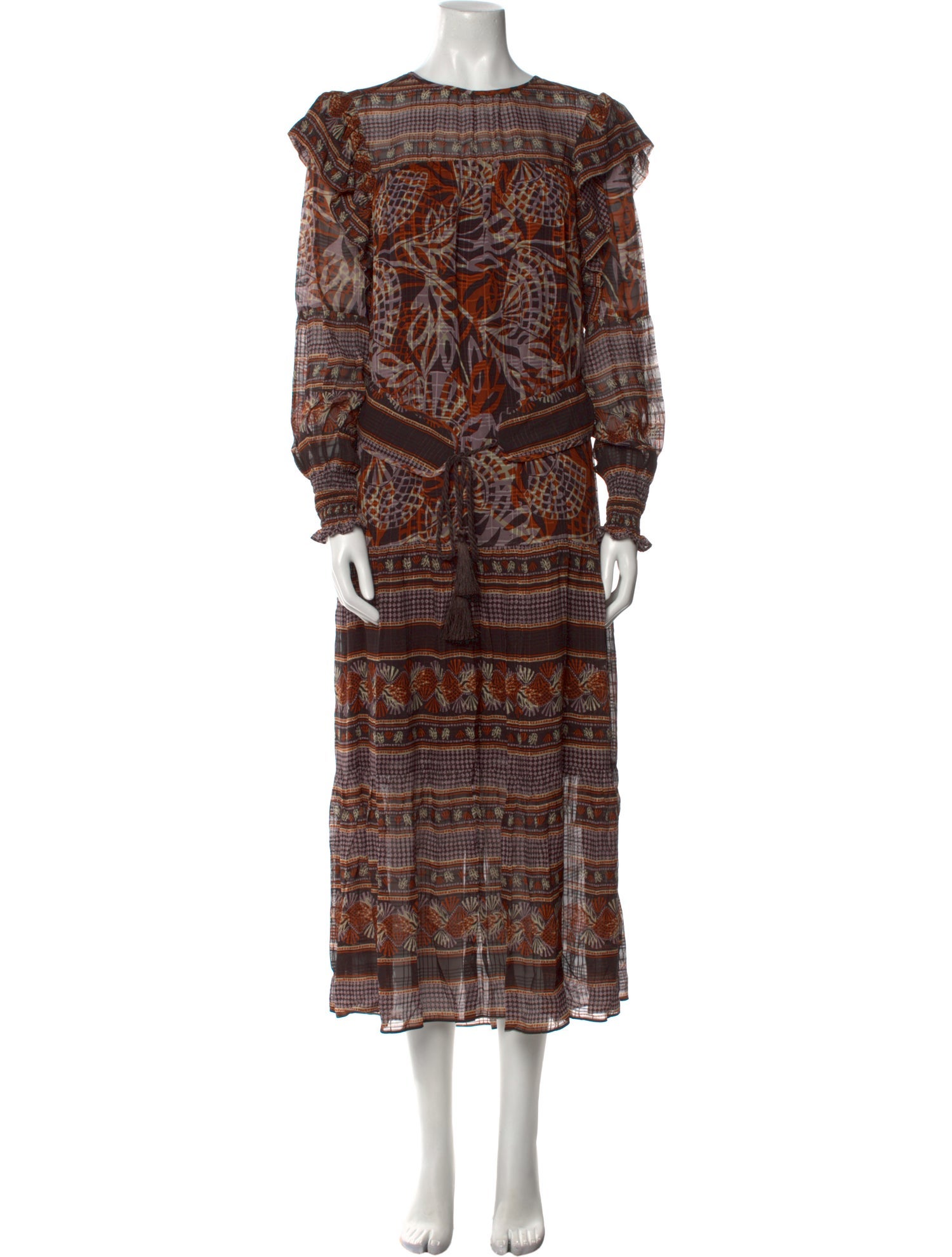 Marie Oliver Printed Long Dress w/ Tags