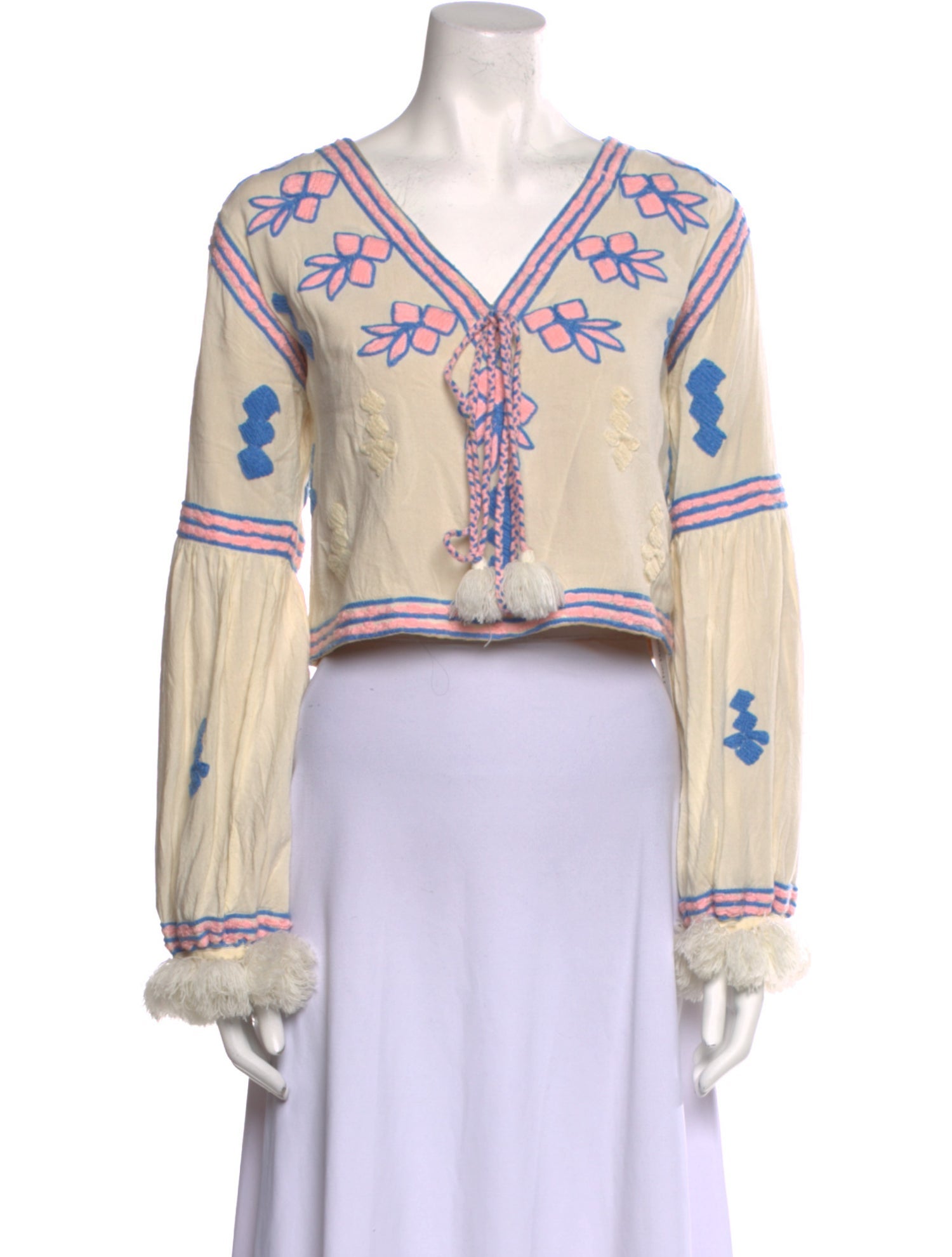 All Things Mochi Printed V-Neck Crop Top